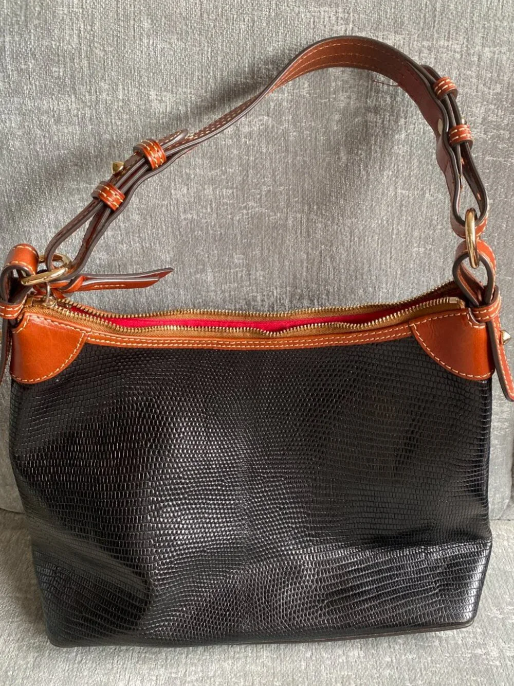 Dooney & Bourke Lizard Embossed Leather Hobo Bag